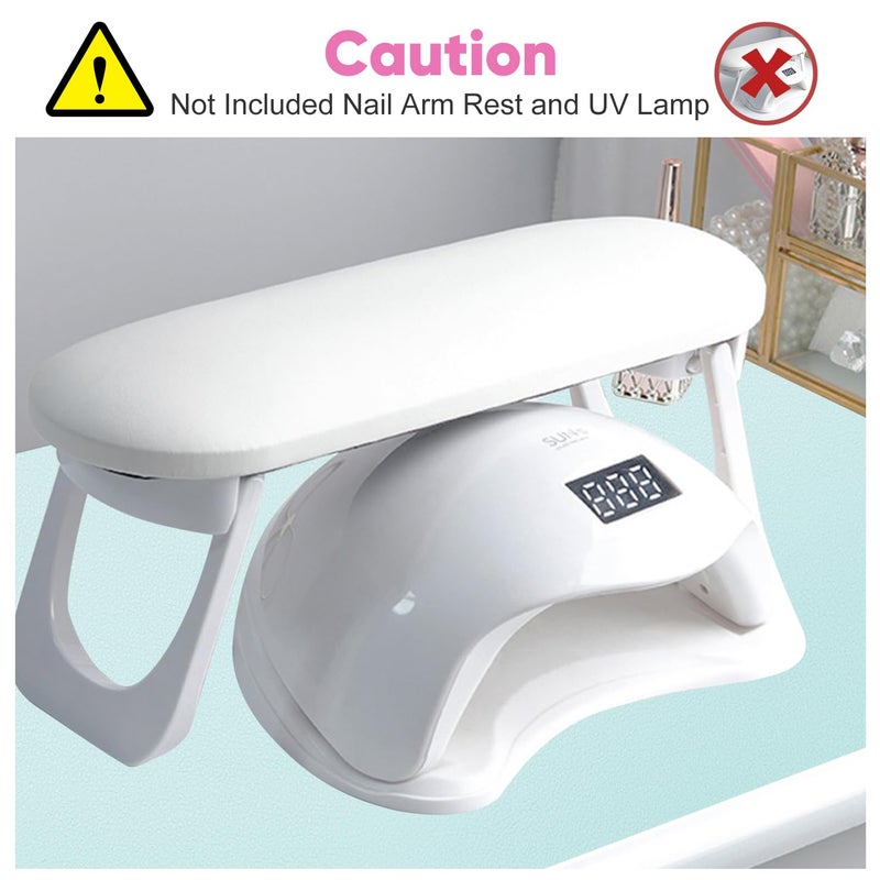 Subay Nail Art Table Mat, Foldable Nail Hand Rest Pad for Nail Arm Rest, PU Leather Nail Mat Nail Hand Rest Pillow Manicure Pad Desk Mat for Nail Technician Salon Home - Blue - Image 3